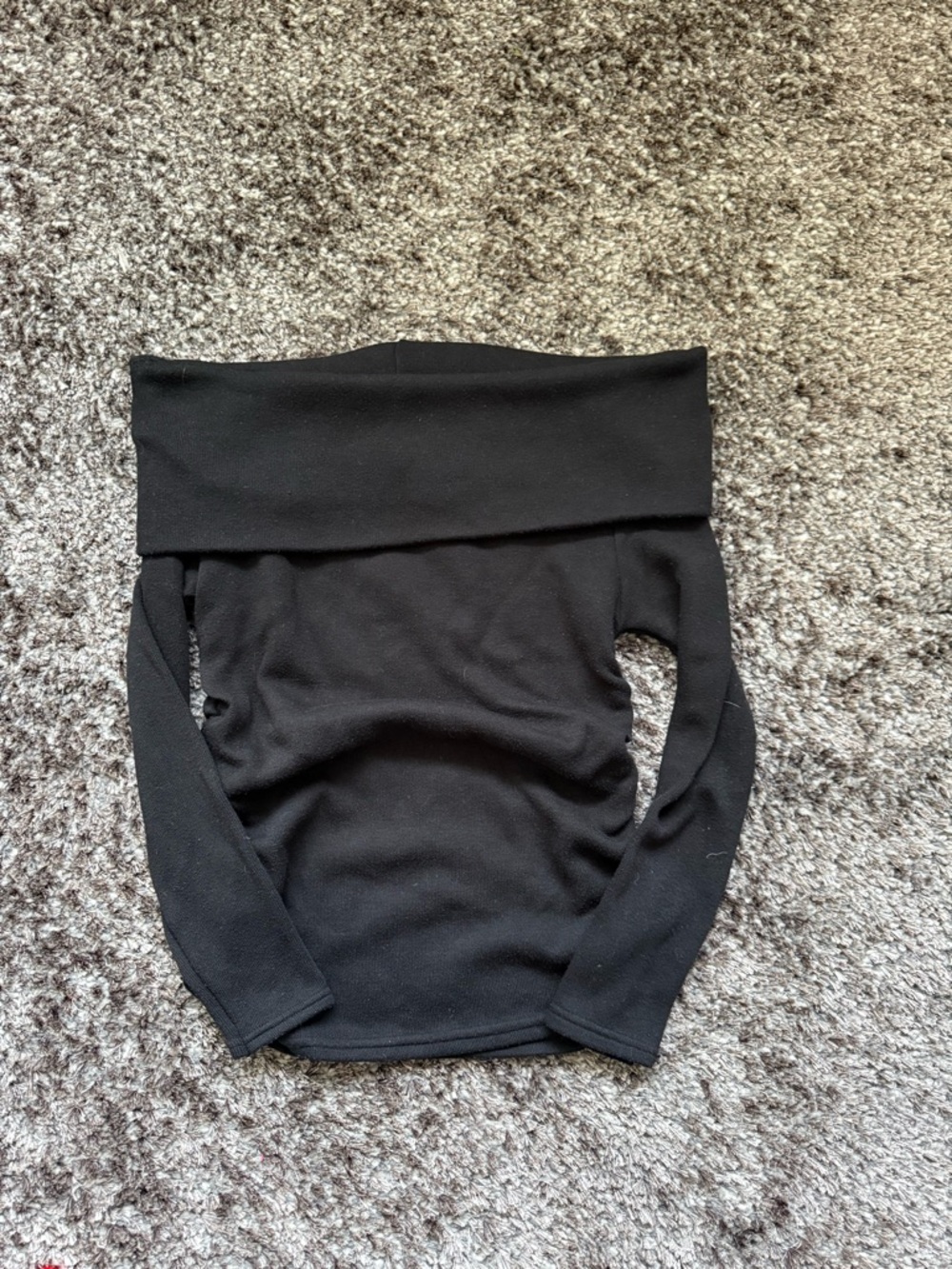 Zara Black Off-the-Shoulder Knit Sweater